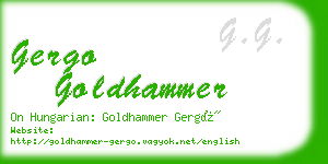 gergo goldhammer business card